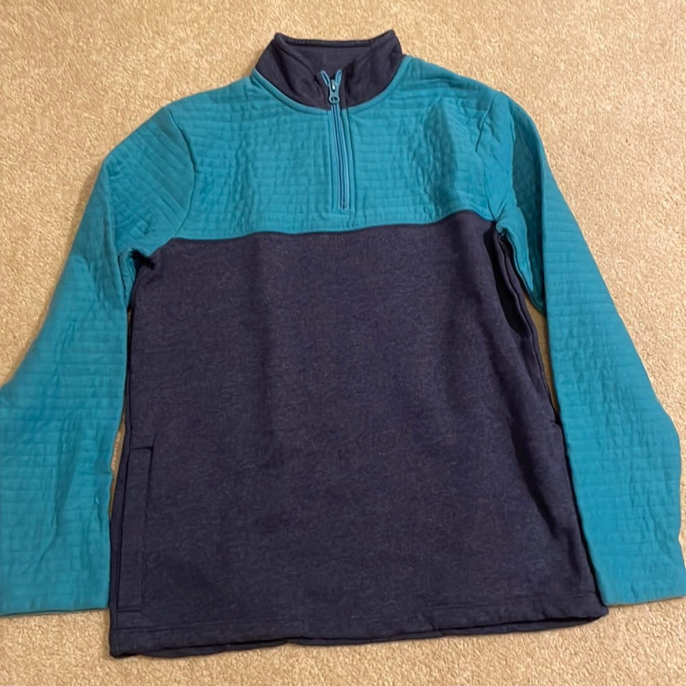 Quilted Quarter Zip Mock Neck Pullover